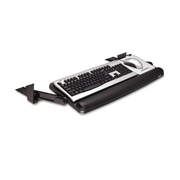 3M™ Adjustable Under Desk Keyboard Drawer, 27.3w X 16.8d, Black freeshipping - TVN Wholesale
